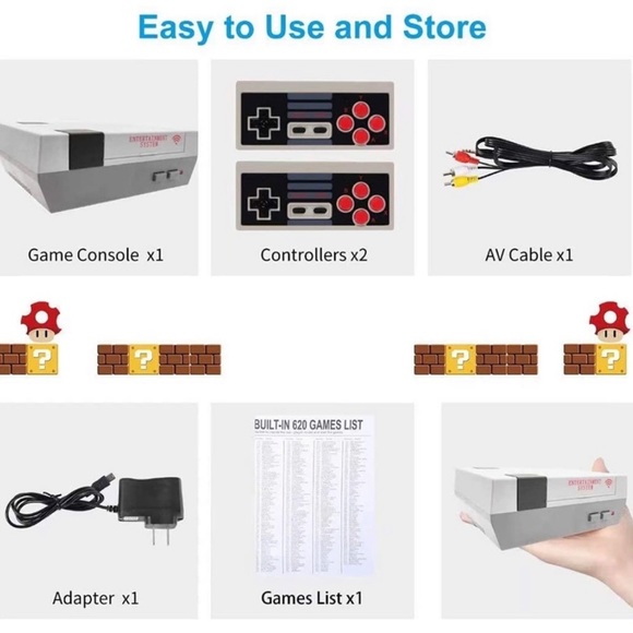 New - Wireless Classic Retro Handheld Game Console with 620 Built-in Games - Picture 12 of 15